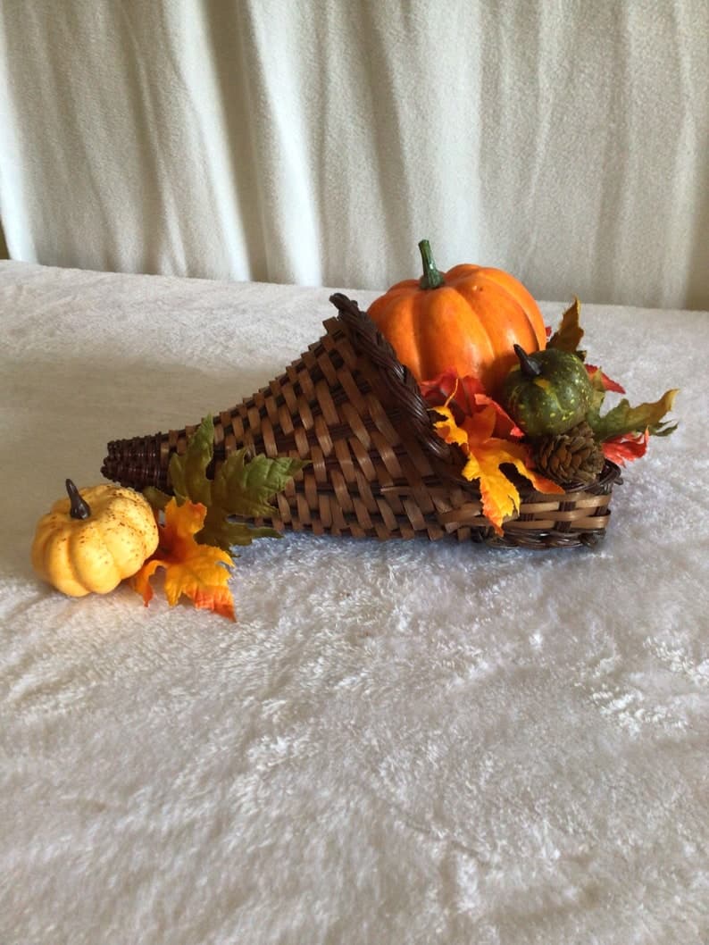 Cornucopia/horn of Plenty Basket Fall/autumn Decor Two Tone - Etsy