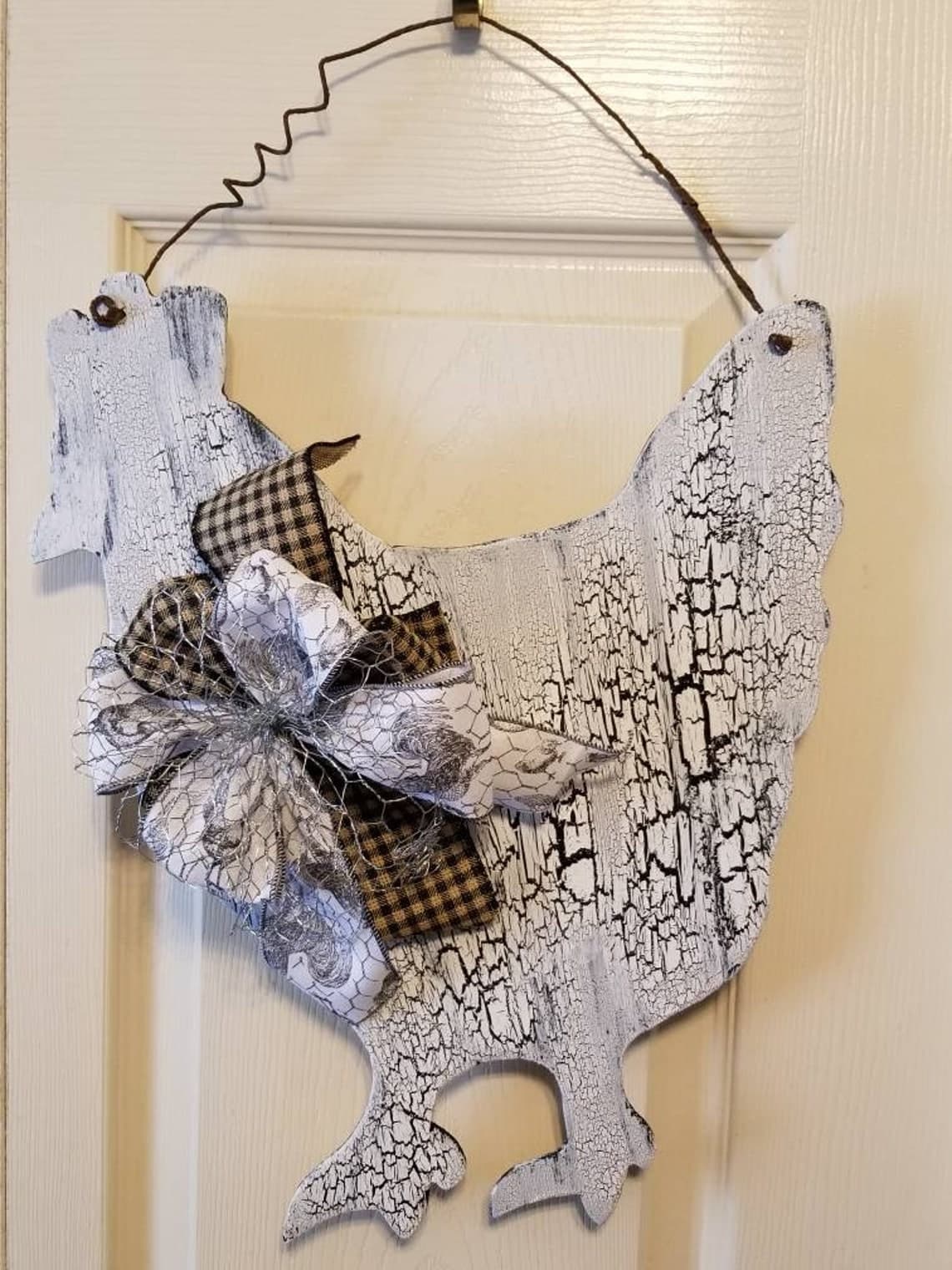 Farmhouse chicken door hanger chicken door hangerwood door | Etsy