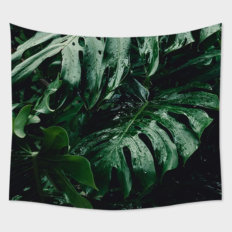 Monstera Leaf Tapestry,monstera Leaves Wall Hanging,tropical Wall Art ...