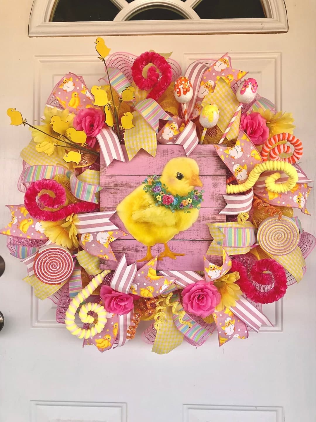 Easter Wreath, Spring Wreath, Baby Chick Wreath, Front Door Easter ...