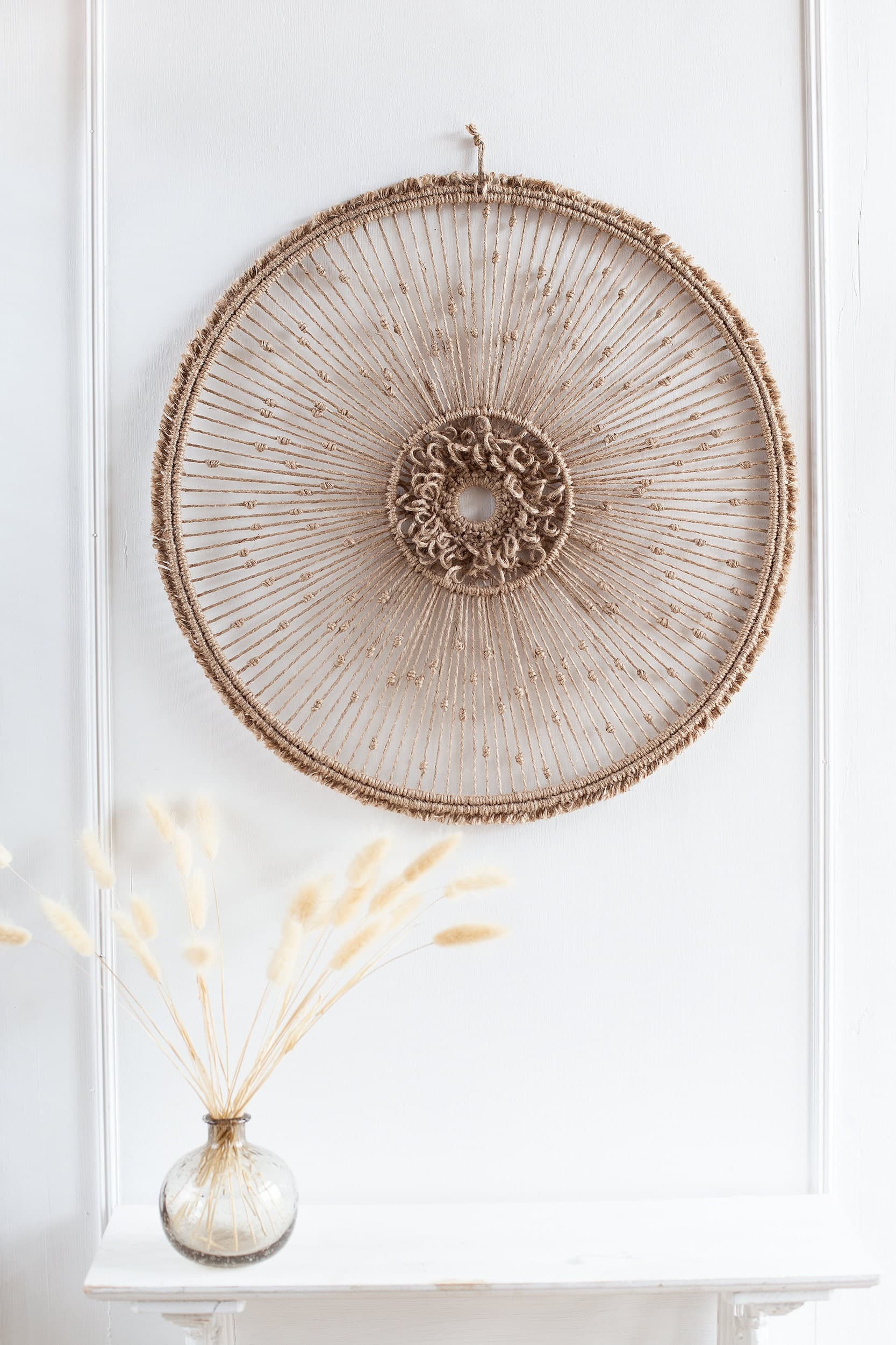 Macrame Mandala Wall Hanging Jute Fiber Art Round Wall Mandala Modern ...
