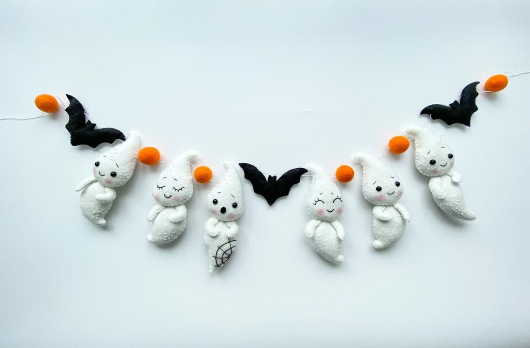Halloween Garland, Ghost Halloween Decor, Ghost Wall Hanging Decor ...