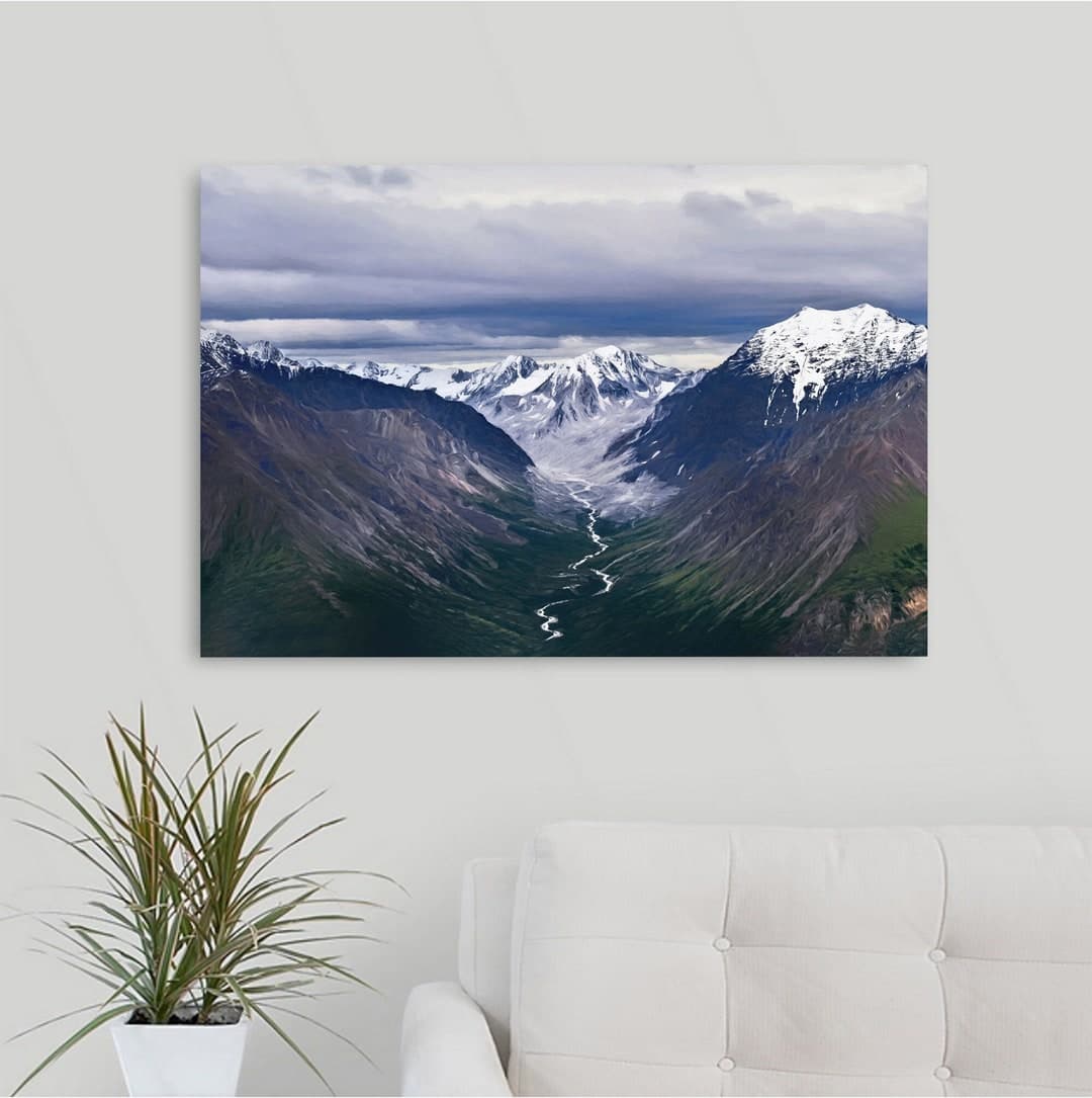 Mountain Art, Alaska Print, Mountain Canvas Art, Snowy Mountain Print ...