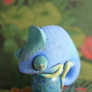 Ceramic Figurine - Ceramic Sculpture - Chameleon - Lizard - Reptile - Etsy