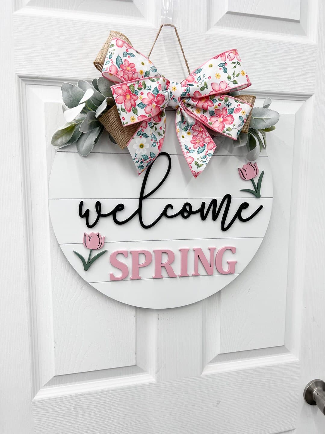 Welcome Spring Wreath | Hello Spring Door Hanger| Personalized | Easter ...
