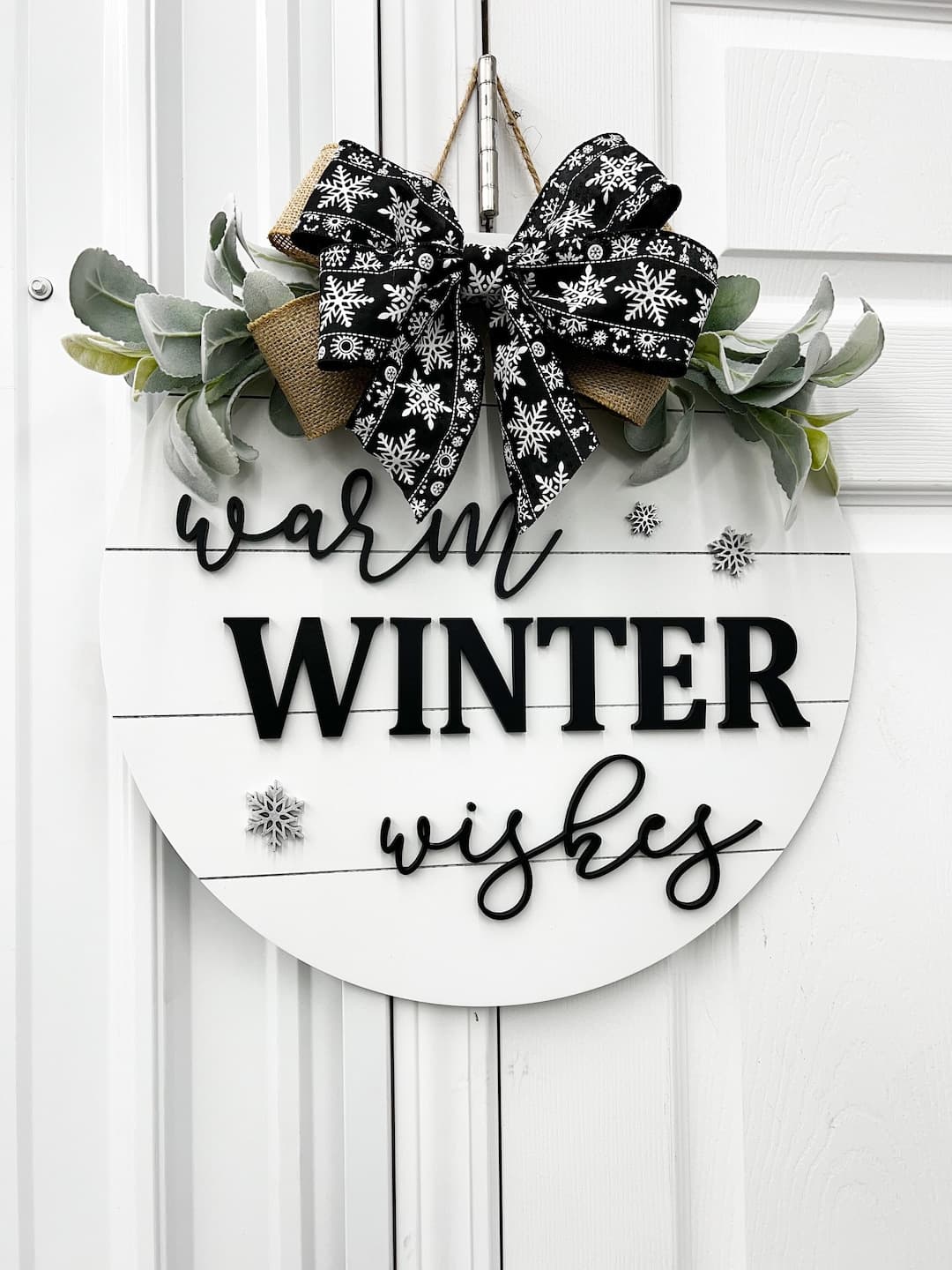 Winter Wreath| Front Door Hanger |let It Snow|personalized |door Wreath ...