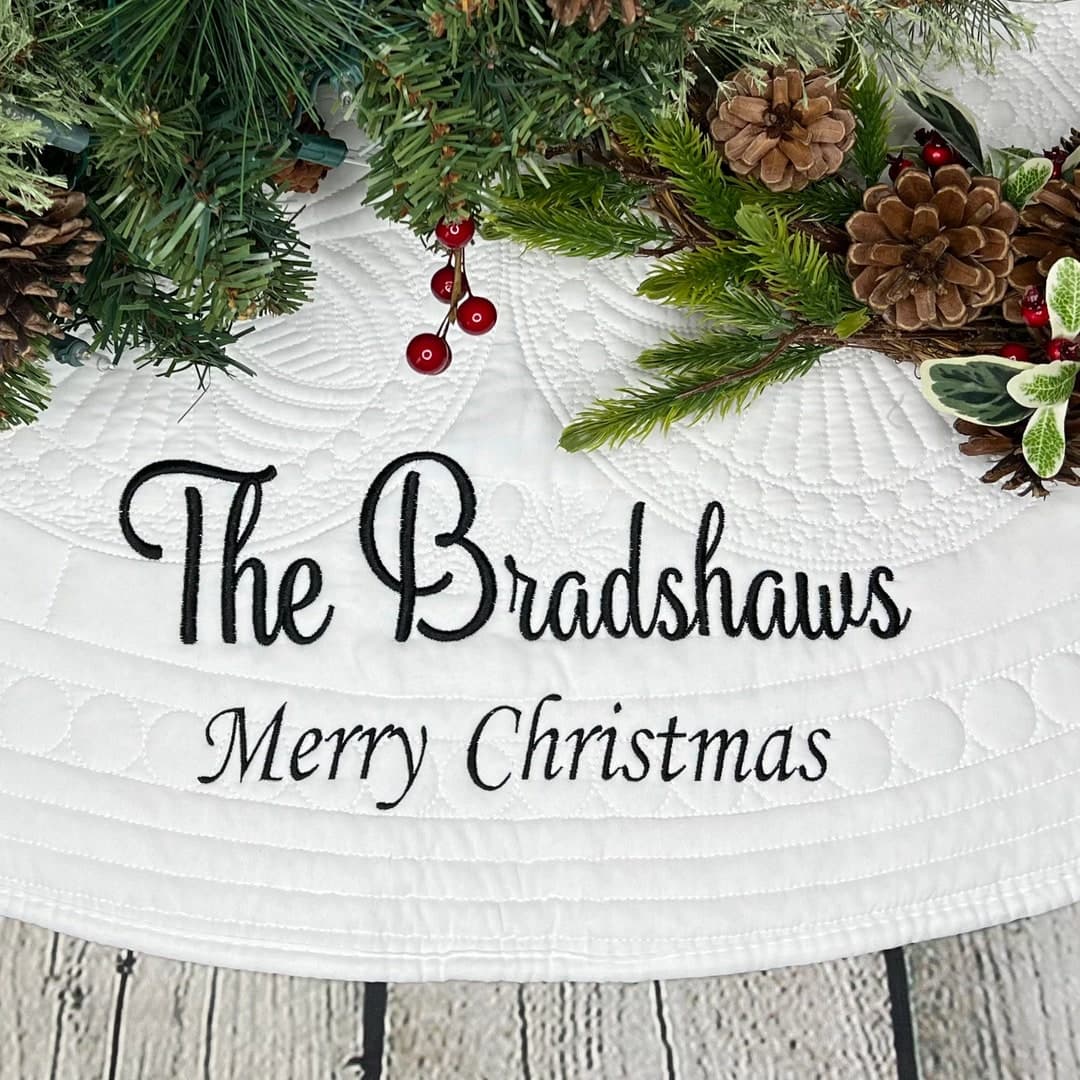 Personalized Christmas Tree Skirt Monogrammed Christmas Decor Custom ...