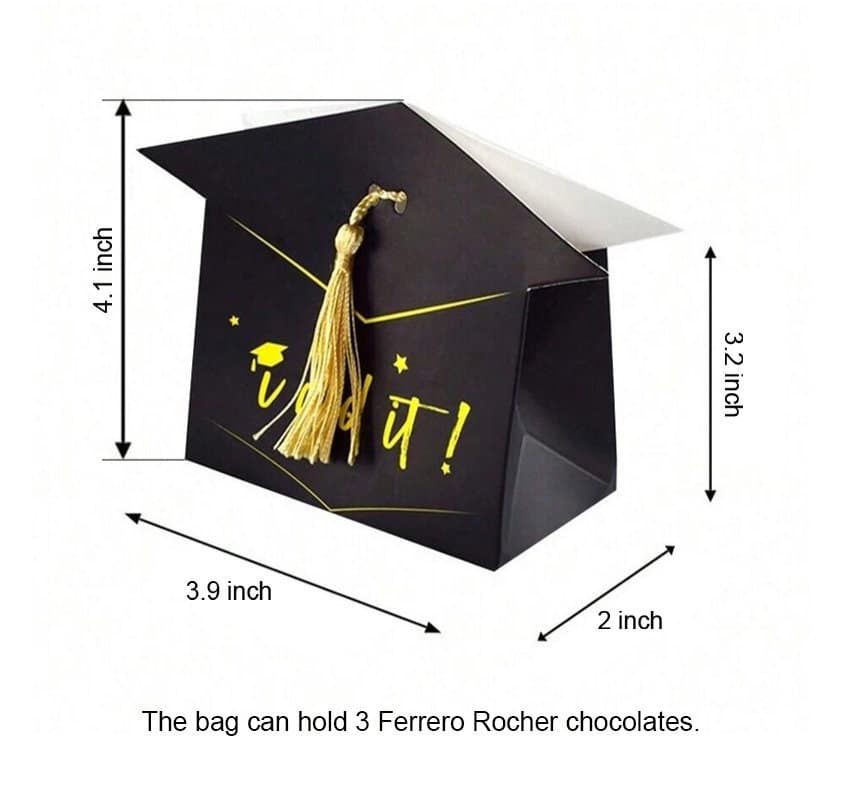 Graduation Cap Favor Box i Did It congrats Grad Black&yellow Party Gift ...