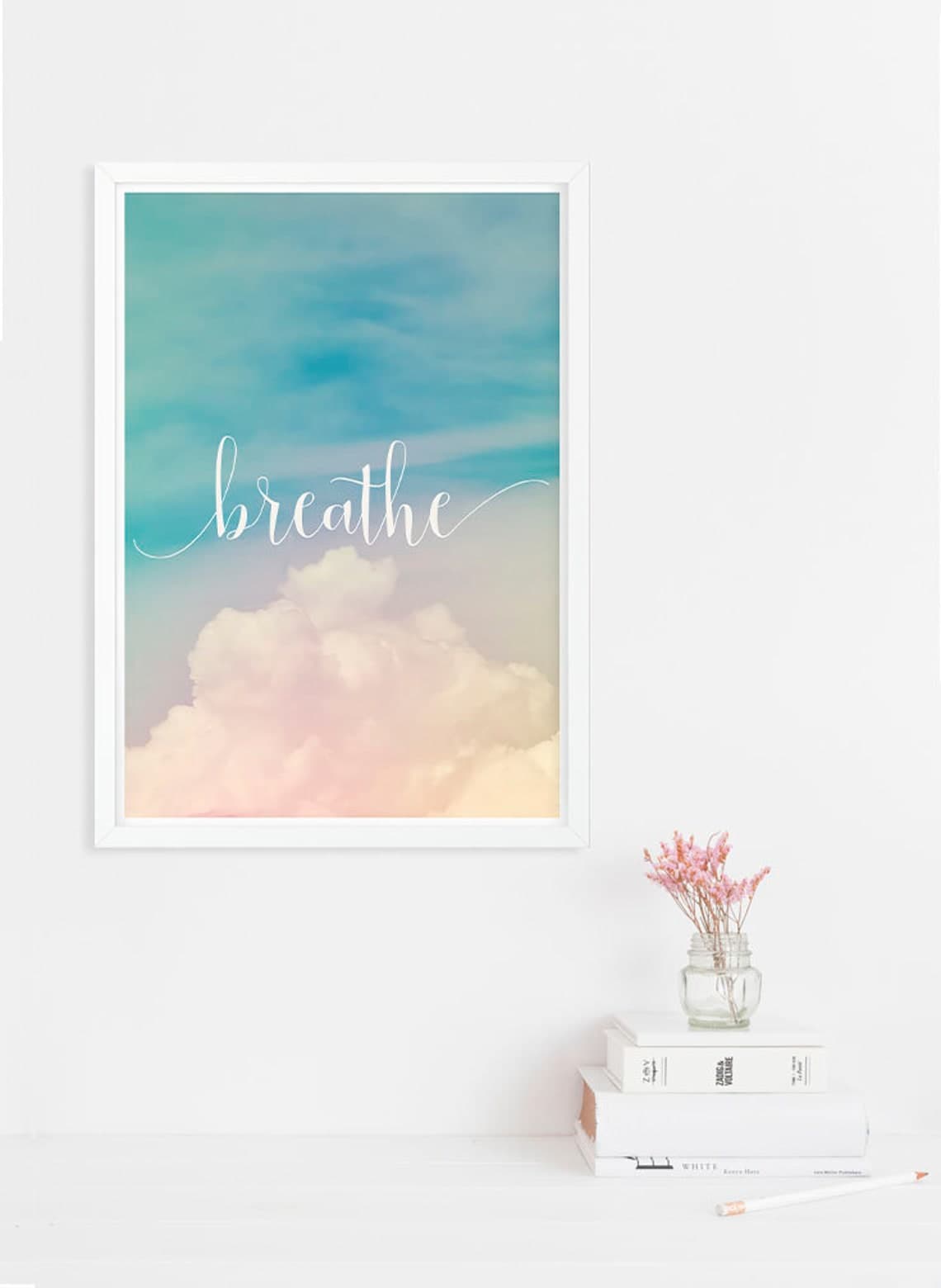 Digital Breathe Print for Mindfulness Decor. Meditation Wall - Etsy