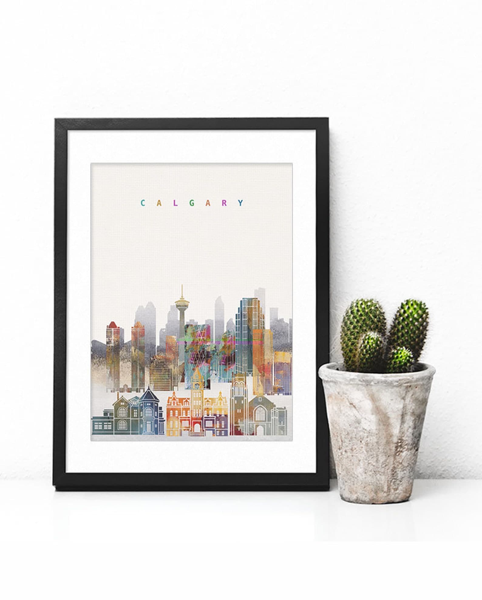 Calgary Print Skyline Art Print Poster Modern Wall Art New - Etsy
