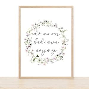 Printable Wildflowers Wall Art With Motivational Quote - Etsy