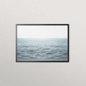 FRAMED Blue Ocean Wall Art, Horizon Print, Sea Landscape, Seascape ...