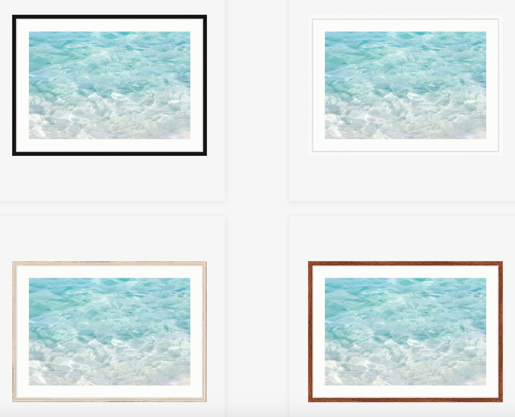 Turquoise Water Art Ocean Photography Large Framed Wall | Etsy