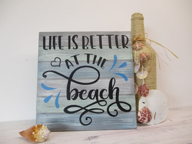 Life is Better at the Beach Wooden Beach Sign Wall Decor - Etsy