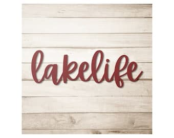 Lakelife Metal Sign Lake Decor Lakehouse Sign Metal Words Lake House ...