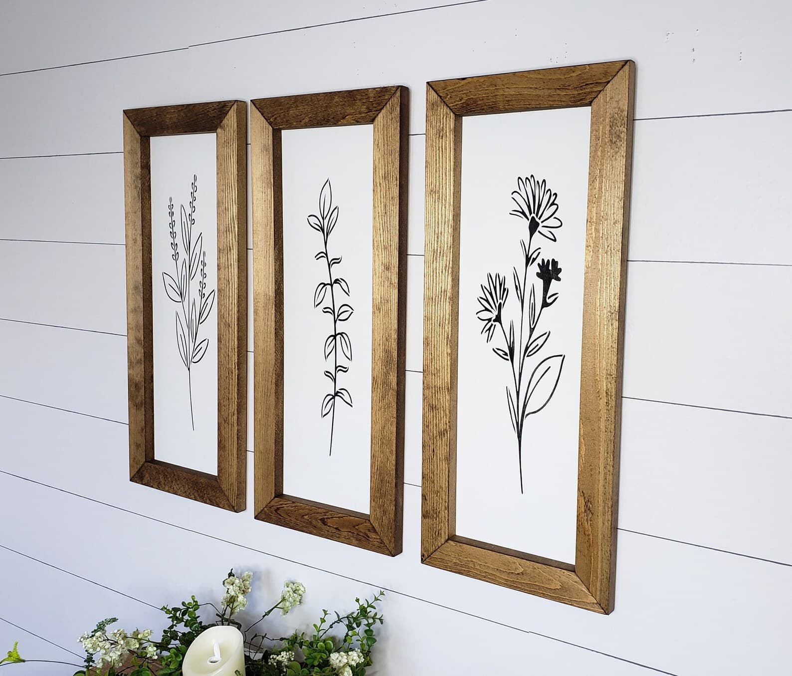 Flower Sign Wildflower Sign Botanical Wall Art Wood - Etsy