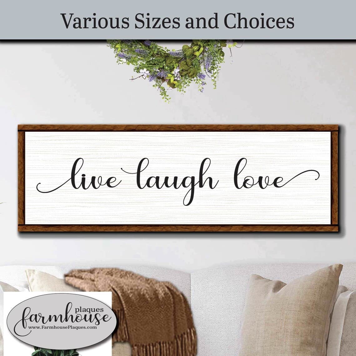 Live Laugh Love Farmhouse Decor Sign Framed Wood Wall Art | Etsy