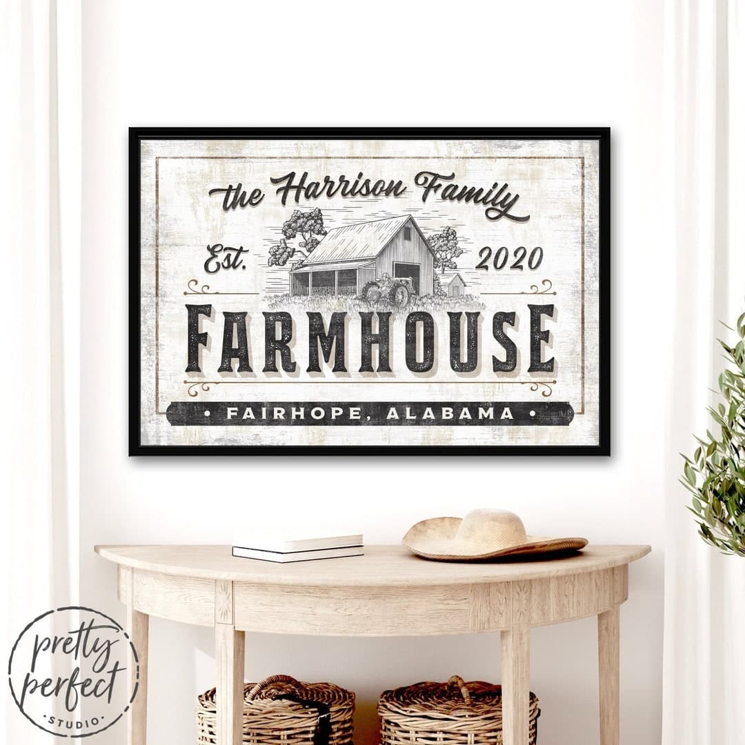 Family Farmhouse Name Sign Farmhouse Decor Personalized Farmhouse Sign ...