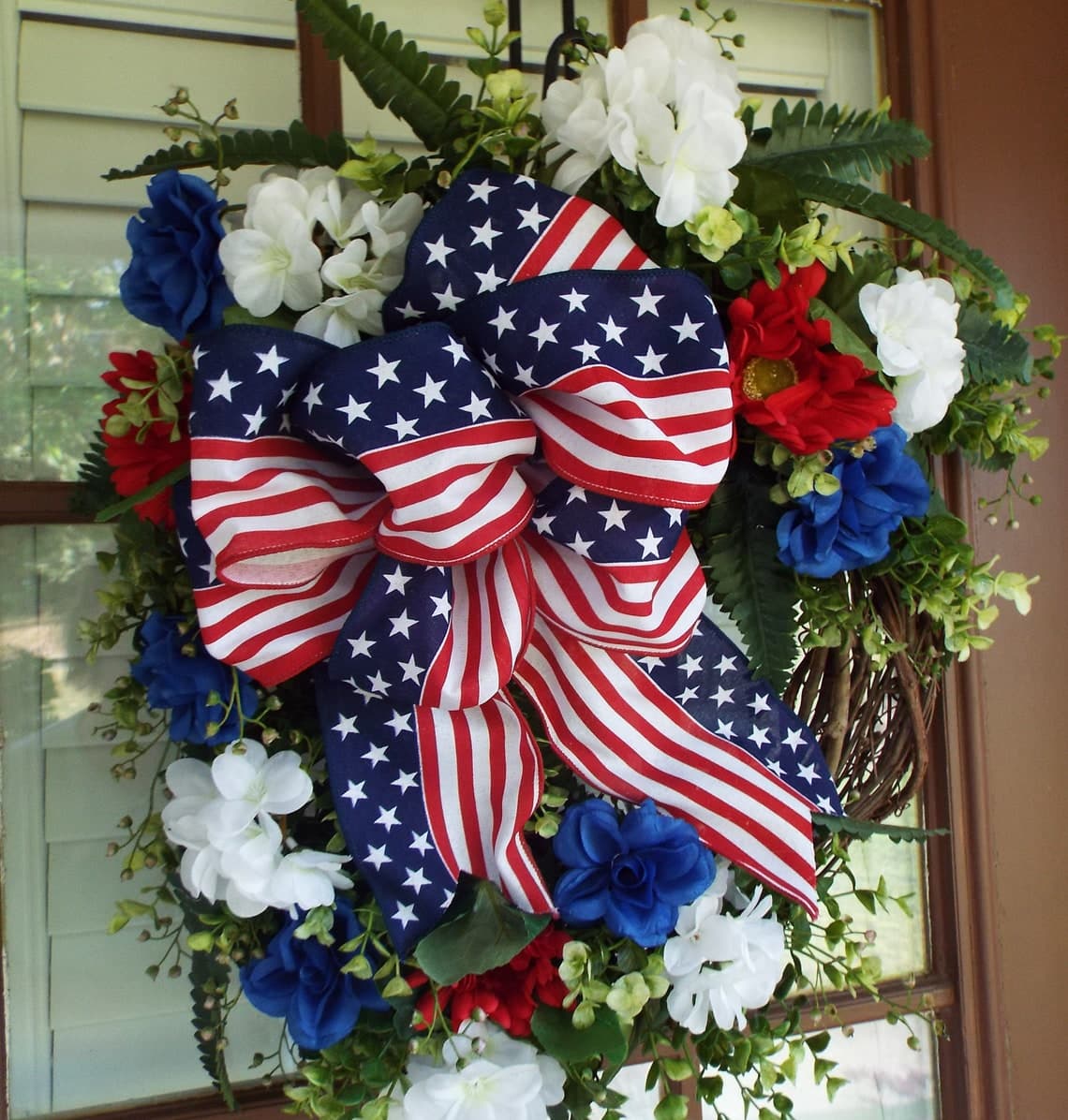 USA Proud, Patriotic Wreath, Red White and Blue Wreath, Memorial Day ...