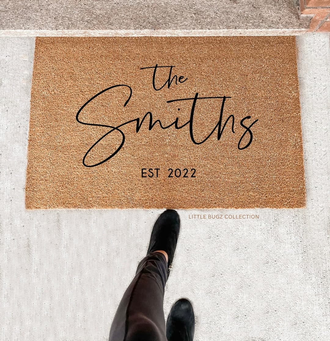 Family Last Name Doormat, Custom Family Name Doormat, Family Name ...