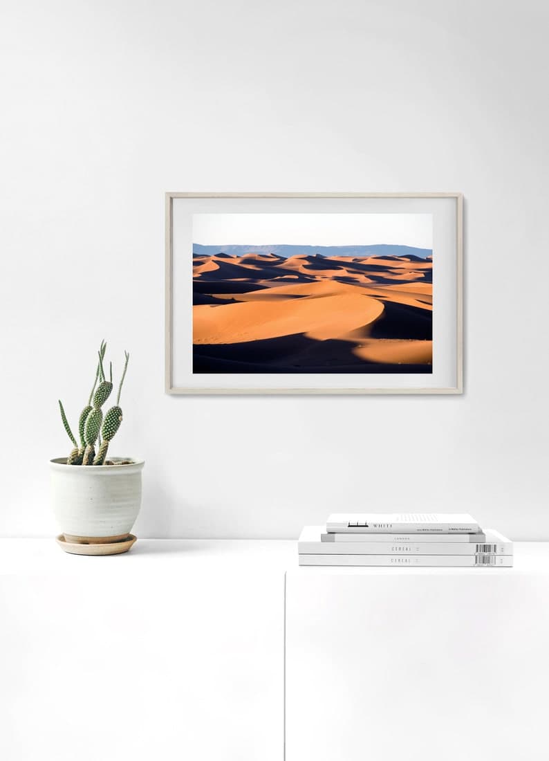 Morocco Sand Dunes Print, Sahara Desert Wall Art, Landscape Print ...