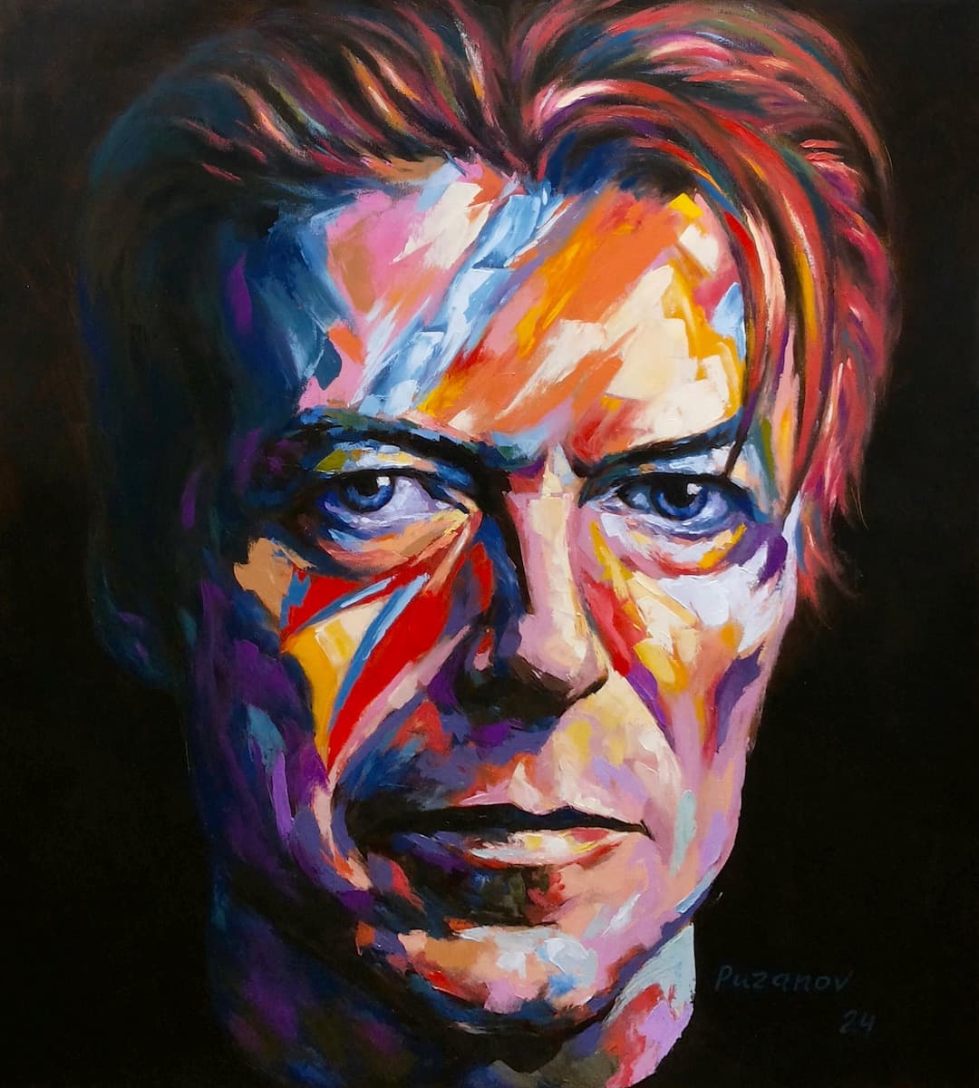 Large ROLLED Canvas David Bowie Portrait Ziggy Stardust Original ...