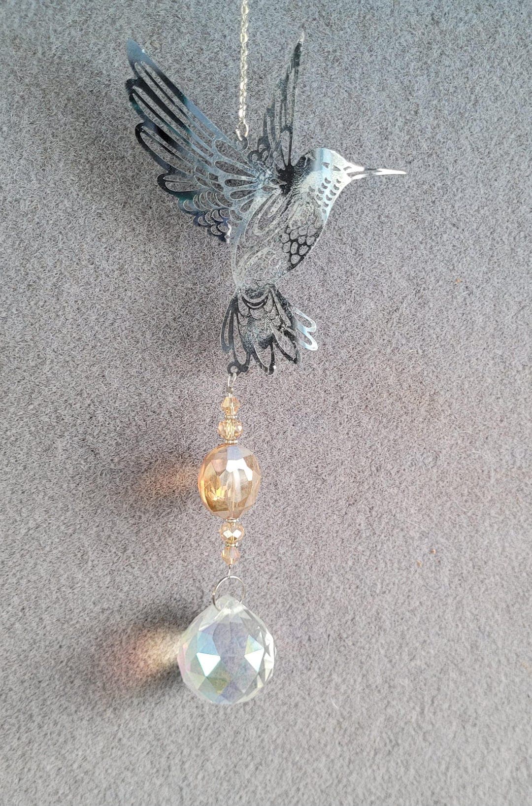Hummingbird Crystal Suncatcher, Suncatcher for Window, Hummingbird ...