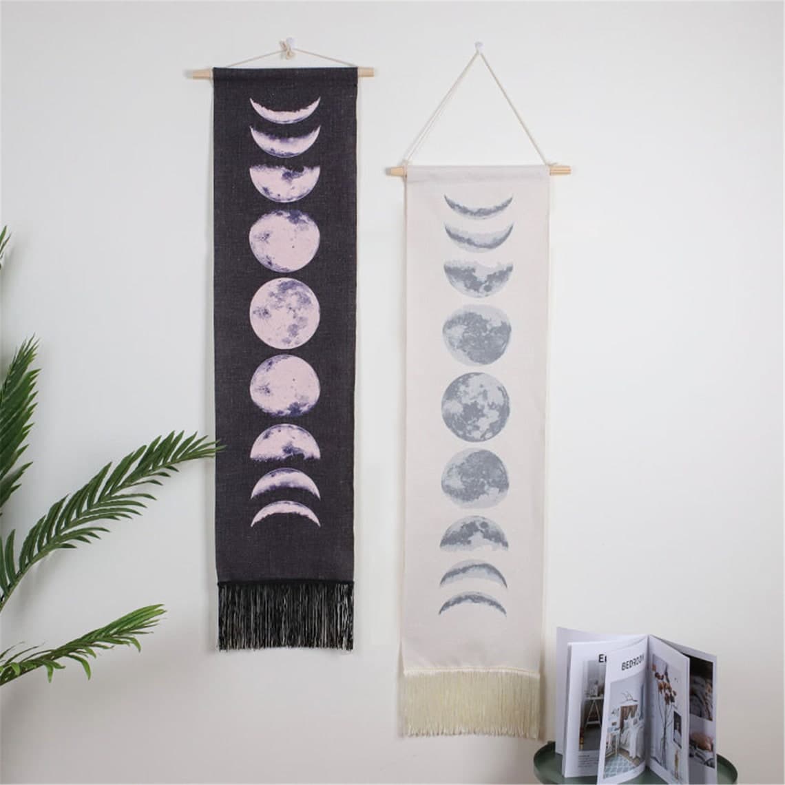 Linen Moon Phases Tapestry Hanging Tapestries Nine Phases the | Etsy