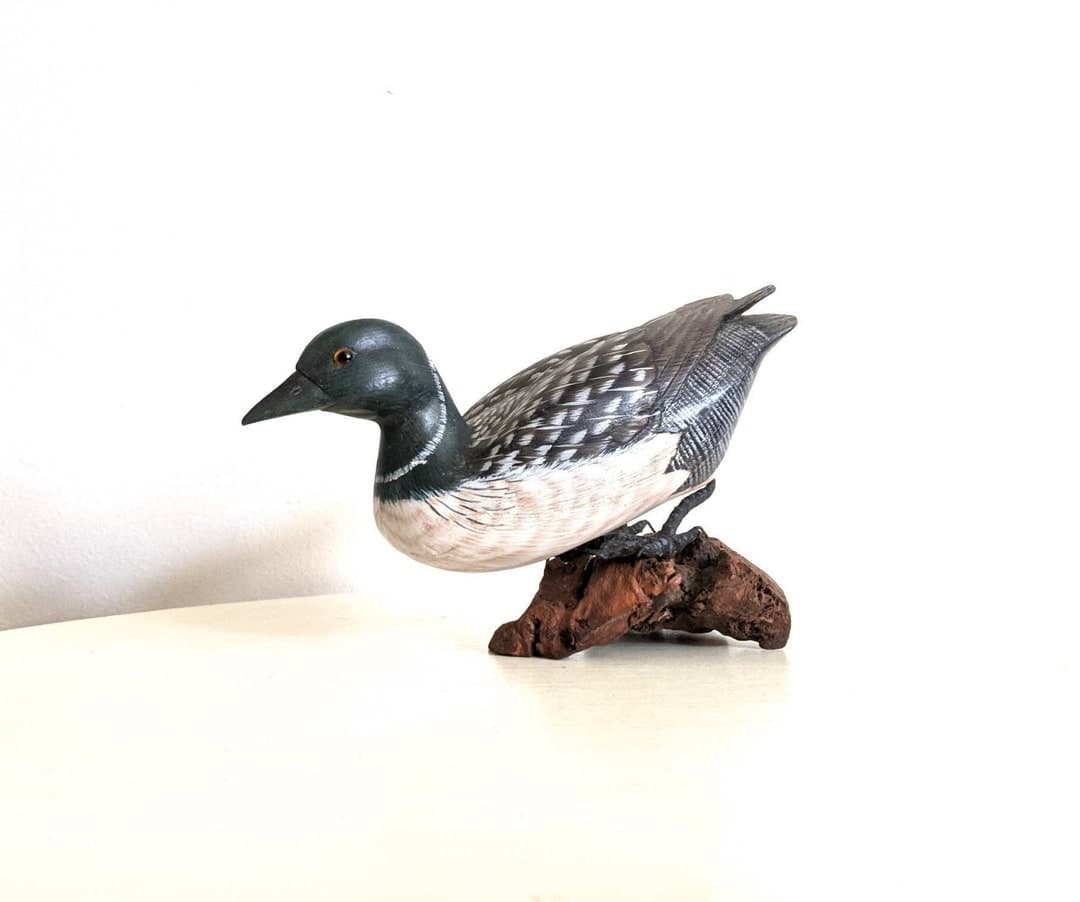 Vintage Loon Carving / Loon Bird Sculpture Ornament / Small - Etsy