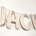 Custom Wood Garland Name Banner, Wood Bunting, Wood Party Decor, Laser ...