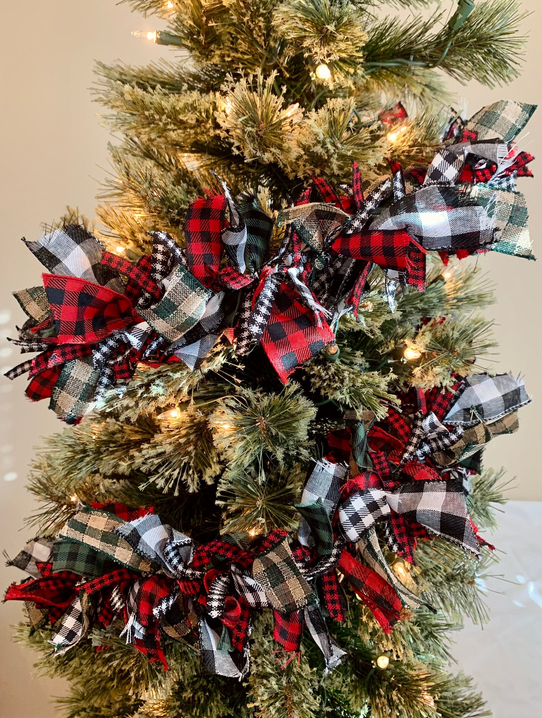 Christmas Buffalo Plaid Ribbon Garland - Etsy