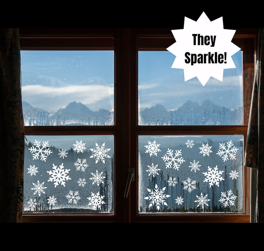Snowflake Window Cling 13 Snowflakes - Etsy