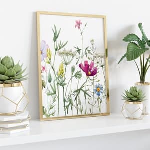 Wildflower Wall Decor, Wildflower Bedroom Wall Art Print, Framed ...