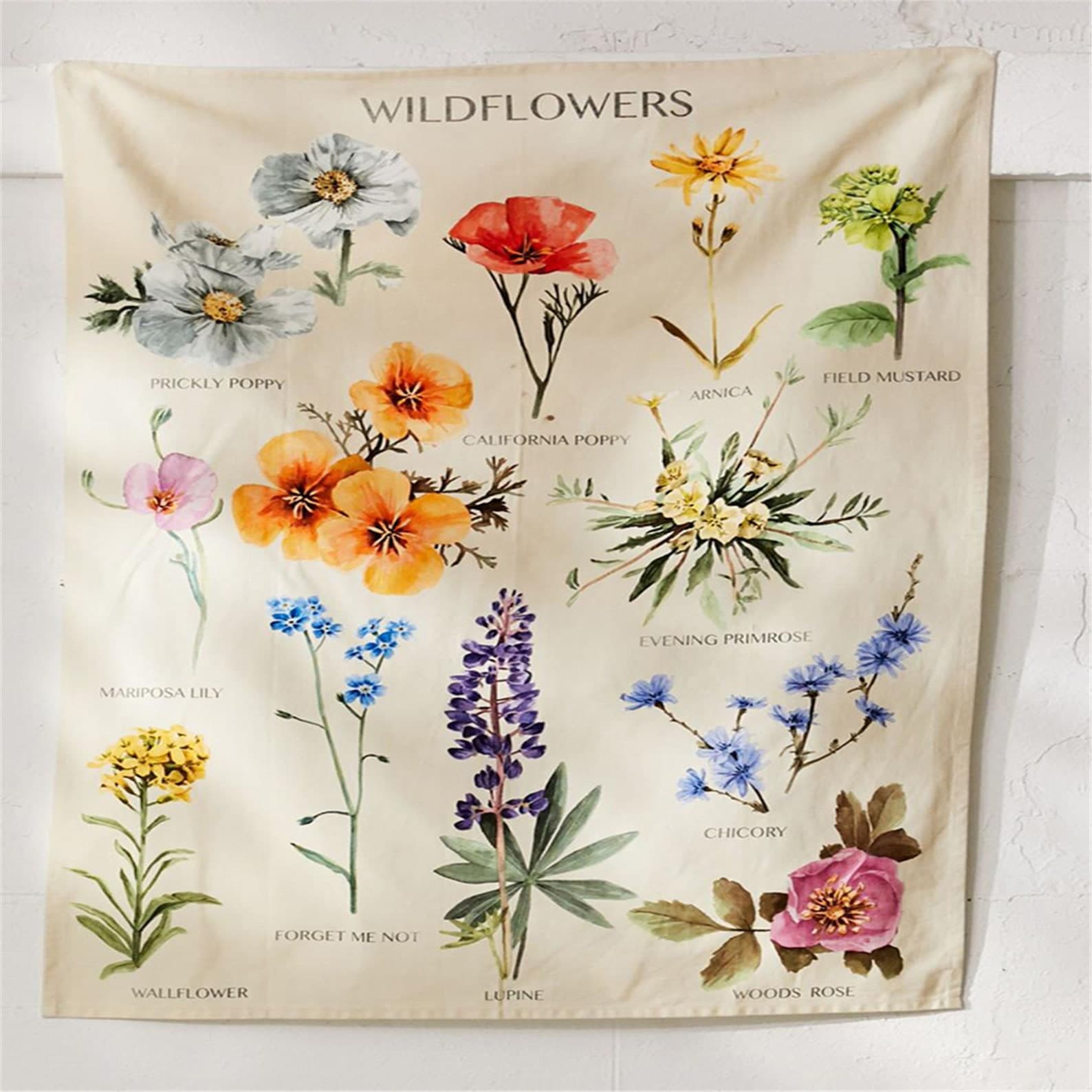 7395cm Botanical Wildflower Tapestry Wall Hanging Flower | Etsy