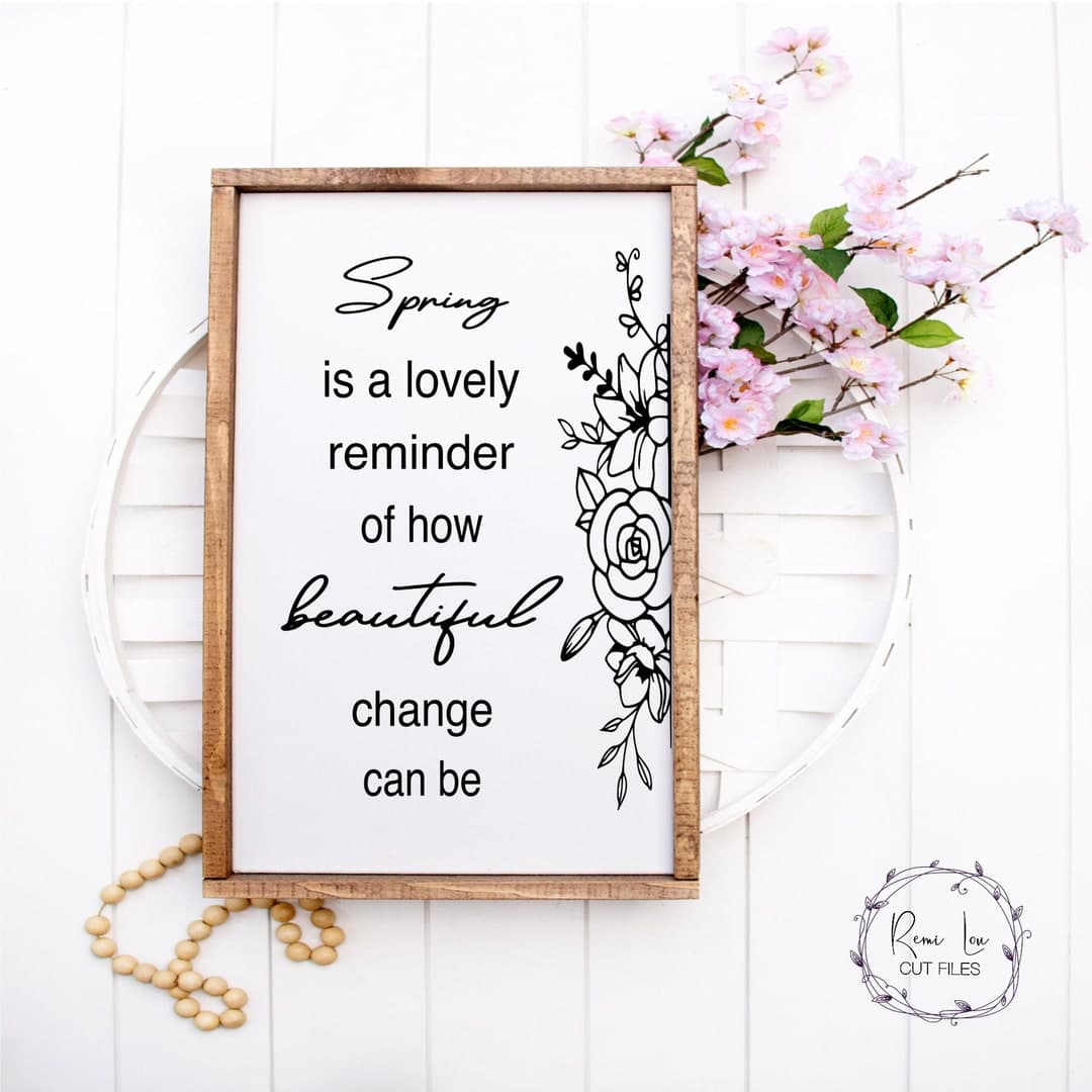 Spring Sign SVG, Spring Quote SVG, Flower SVG, Farmhouse Sign Svg ...