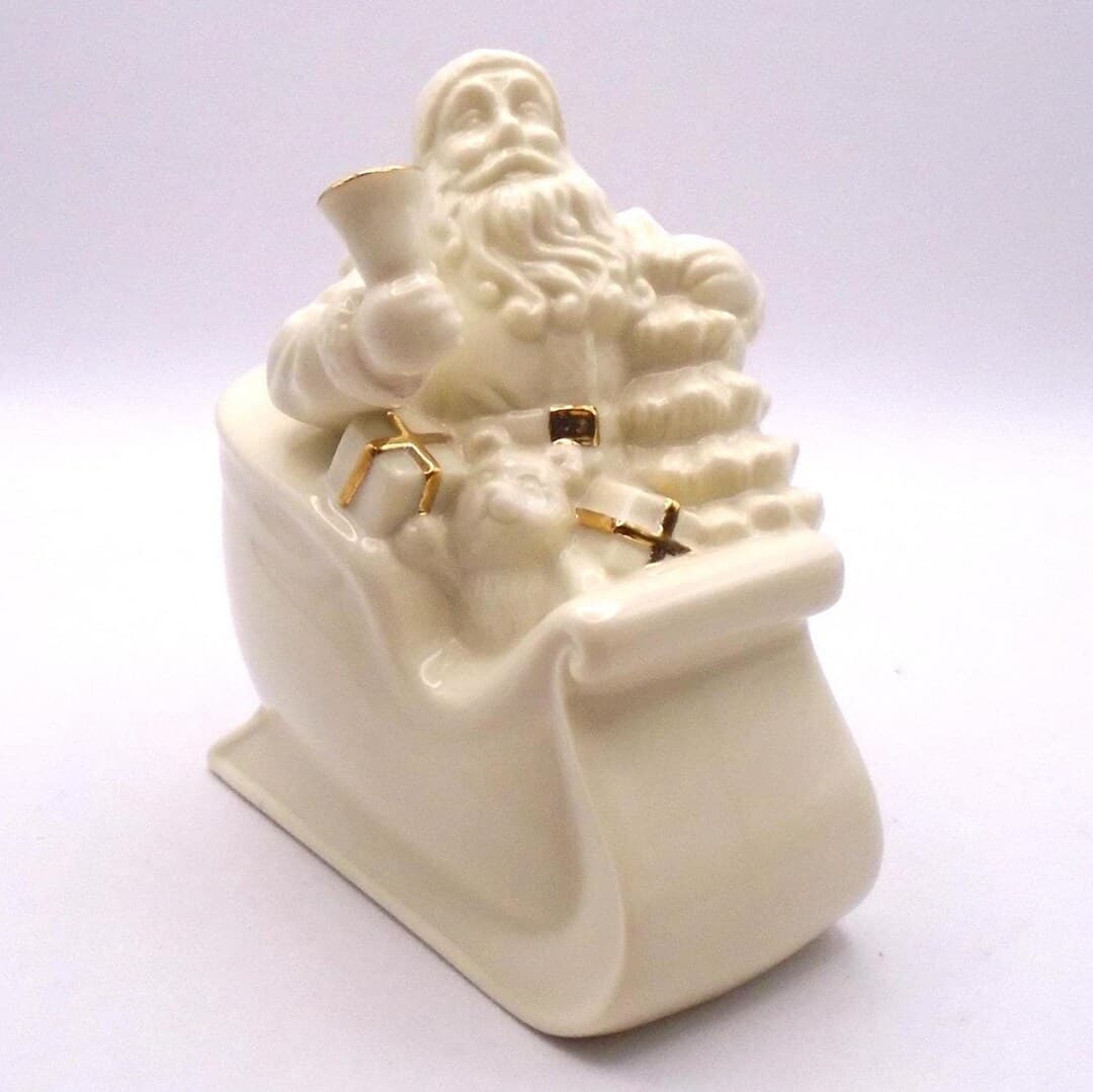 Vintage Lenox Porcelain Santa Riding in Sleigh, Christmas Figurine With ...