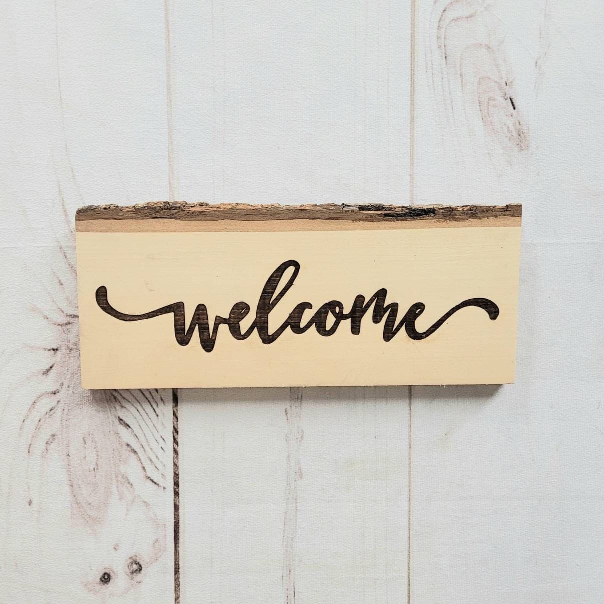Rustic Welcome Sign Live Edge Wood Sign Farmhouse Welcome - Etsy