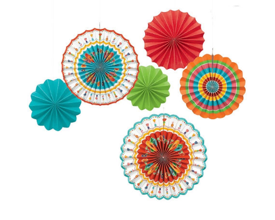 Fiesta Party Paper Fans Fiesta Party Decor Fiesta Birthday | Etsy