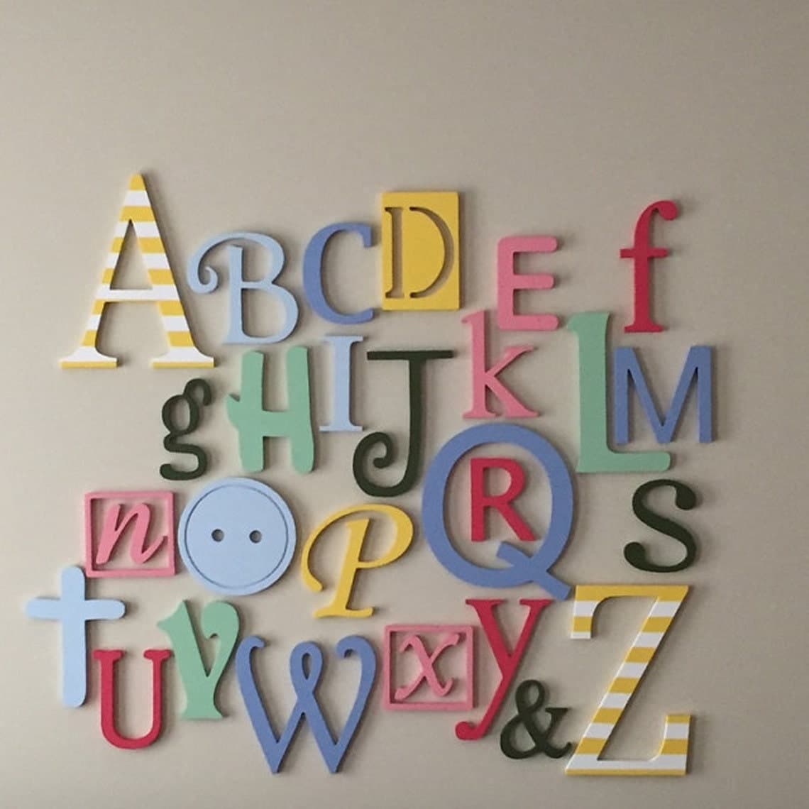 Wooden Alphabet Wall Hanging Alphabet Letters Cutout Above - Etsy