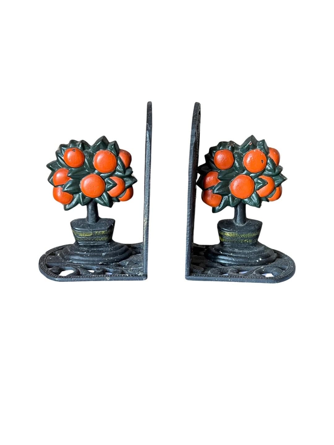 Heavy Cast Iron Bookends Nature Theme Tree With Oranges - Etsy UK