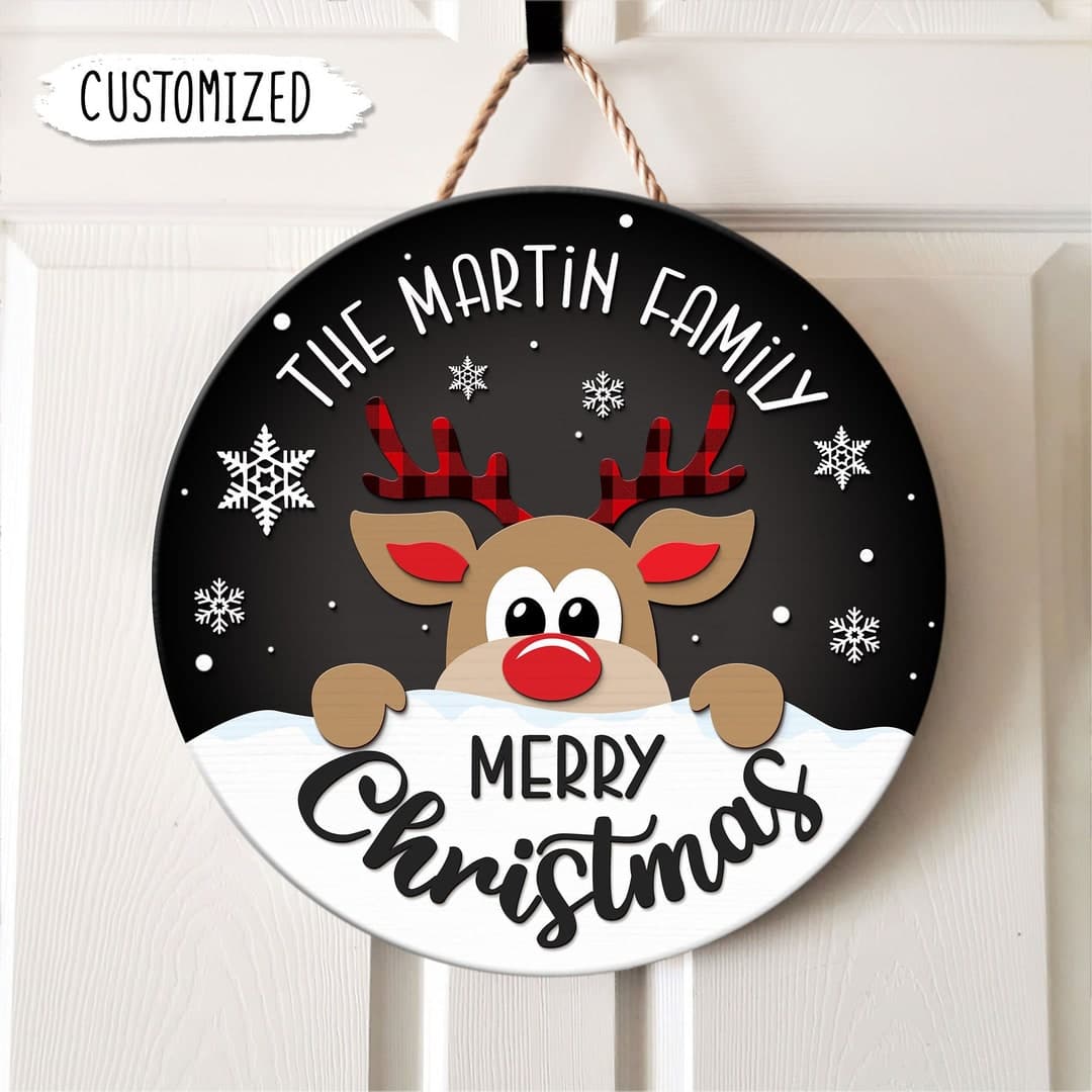 Personalized Christmas Door Hanger, Christmas Decorations, Christmas ...
