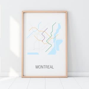 Montreal Metro Map Digital Printable Wall Art Print Download City ...