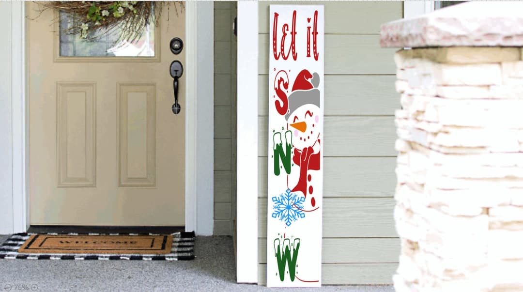 Let It Snow Winter Porch Leaner Sigh | 4ft 5ft 6ft Porch Leaner - Etsy