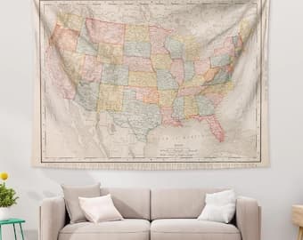 United States Map Wall Hanging - Etsy
