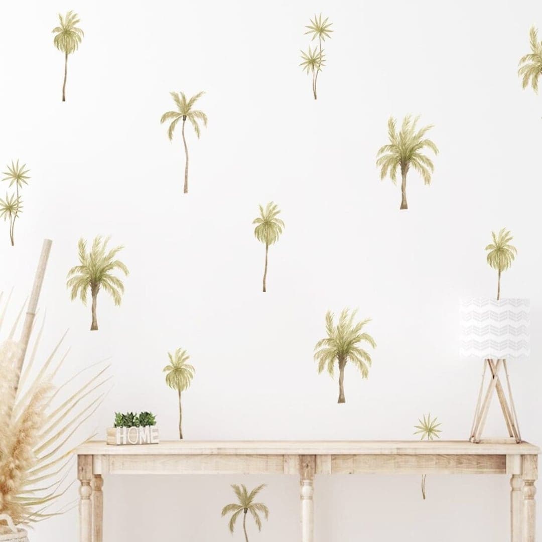 Mini Palm Tree Wall Stickers, Tropical Palm Tree Wall Decals Sticker ...