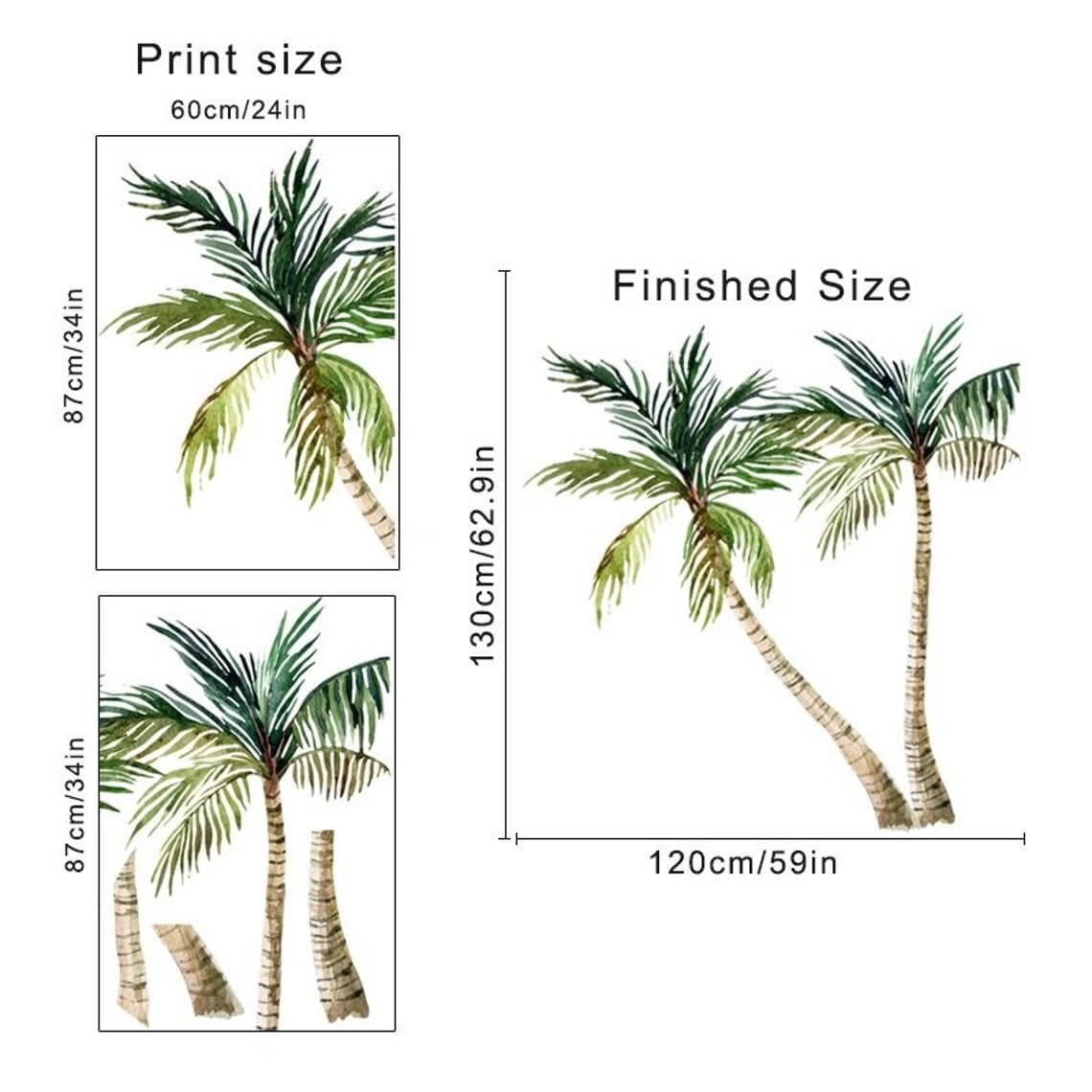 Palm Tree Wall Decal Palm Tree Wall Sticker Tropical Palm - Etsy