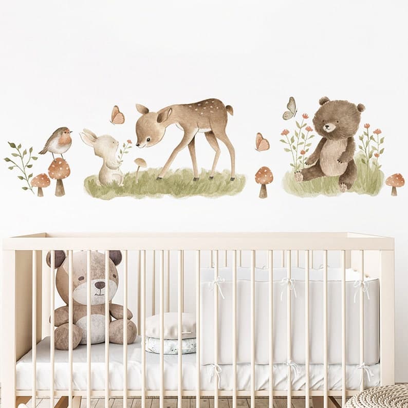 Woodland Wall Stickers for Nurseryforest Animal Wall Sticker - Etsy