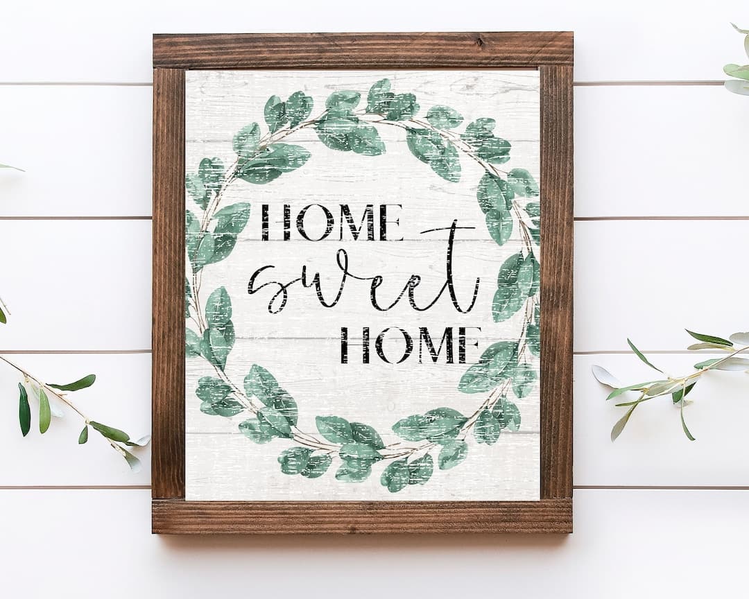 Farmhouse Prints, Farmhouse Wall Art, Home Sweet Home Sign, Printable ...