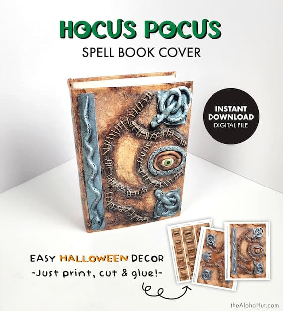 Printable HOCUS POCUS Spell Book Cover Halloween Decorations - Etsy UK