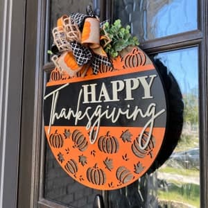 Fall Front Door Decor Happy Thanksgiving Front Door Wreath Turkey Decor ...